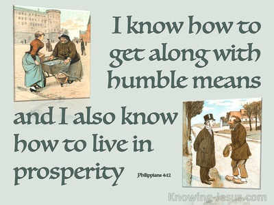 Philippians 4:12 I Can Live In Humble Means Or Prosperity (green)